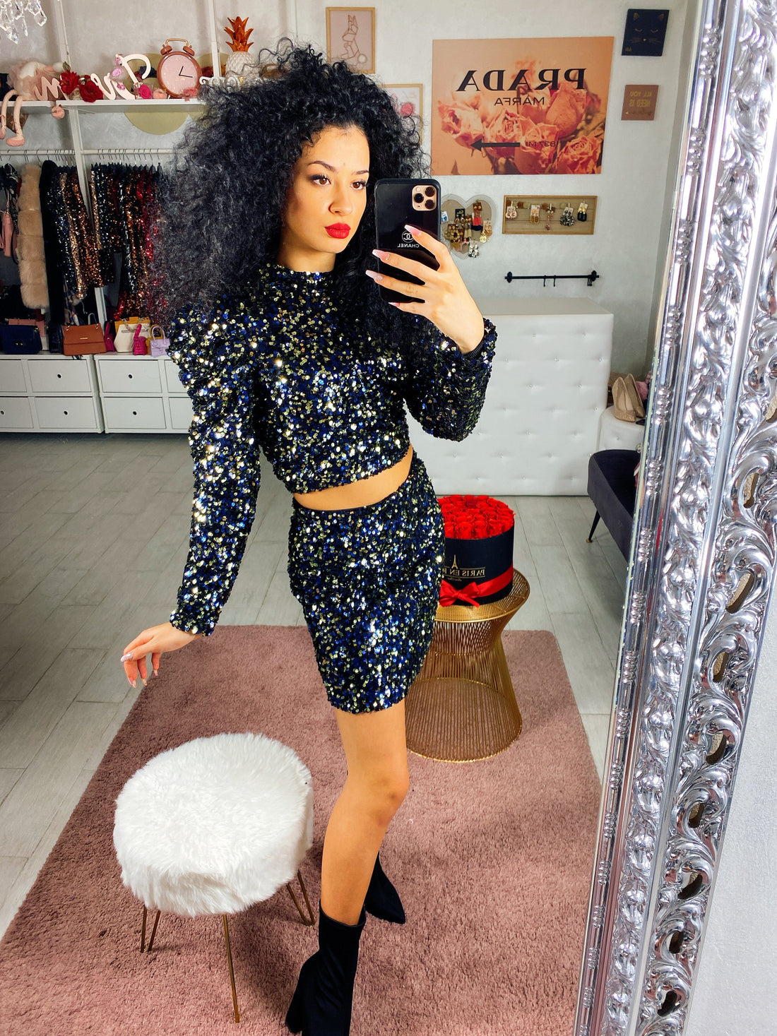 Completo con paillettes blu - R.a. Boutique 