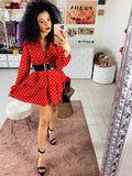 Dress a balze a pois rosso - R.a. Boutique 