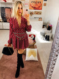 Dress a balze a pois bordeaux - R.a. Boutique 