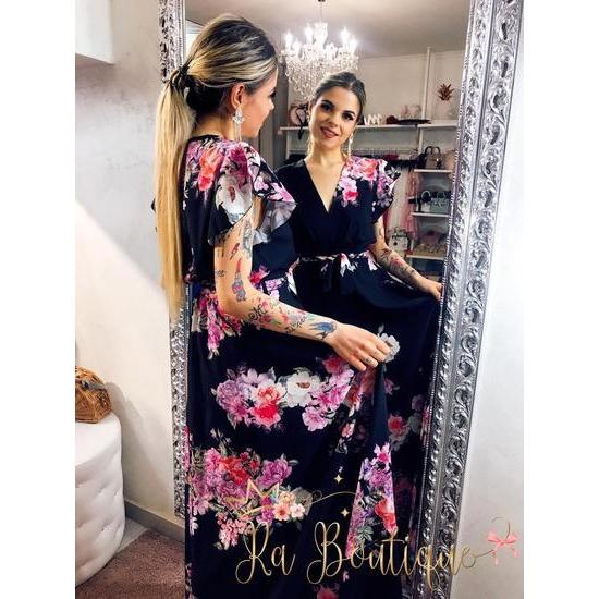 Dress Flower Black - R.a. Boutique 