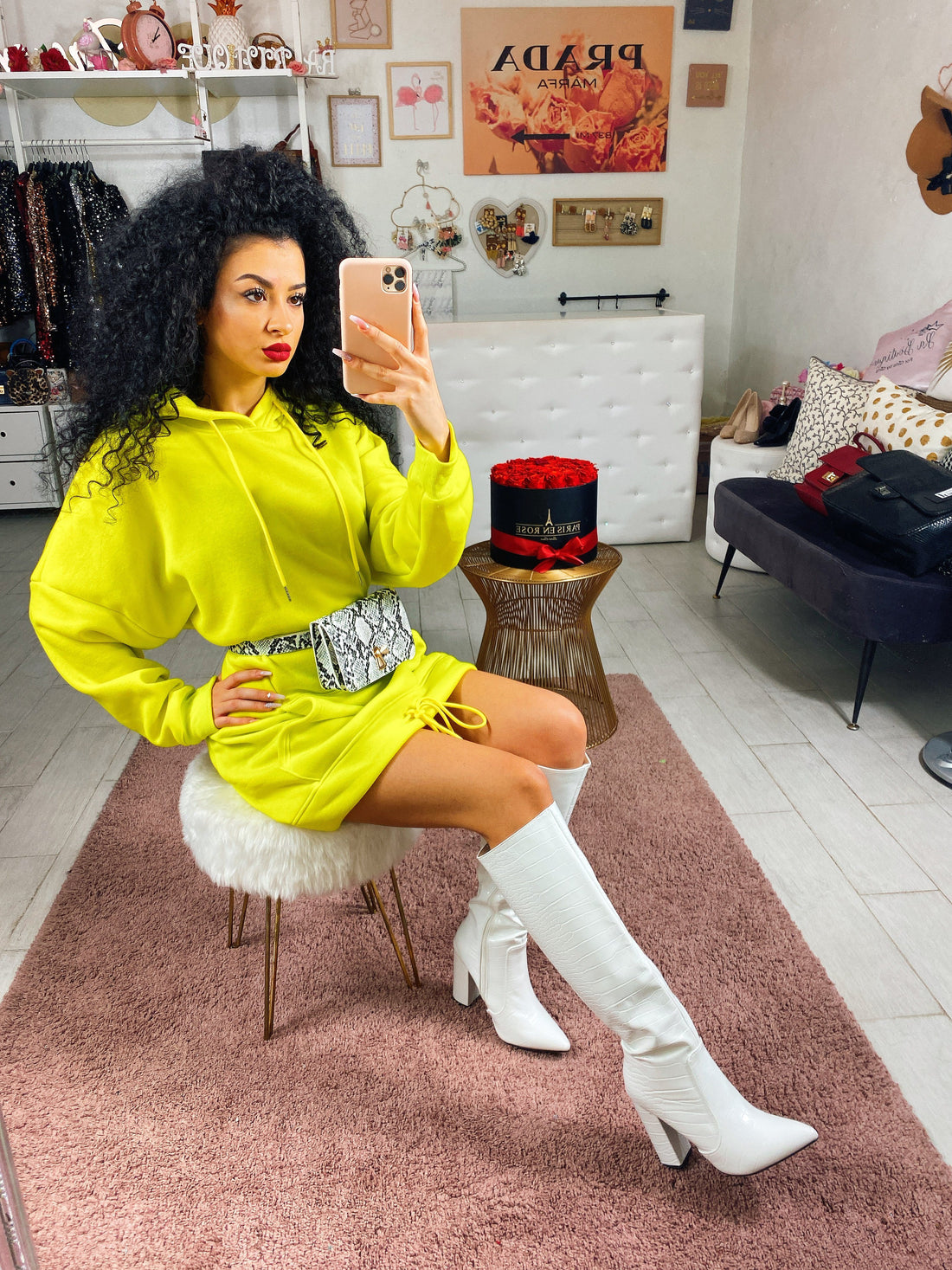 Felpa fluo gialla - R.a. Boutique 