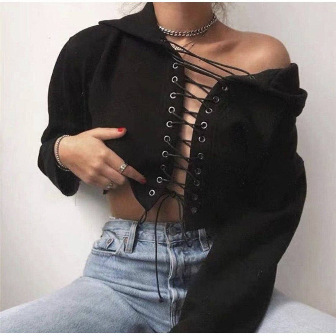 Felpina con lacci - R.a. Boutique 