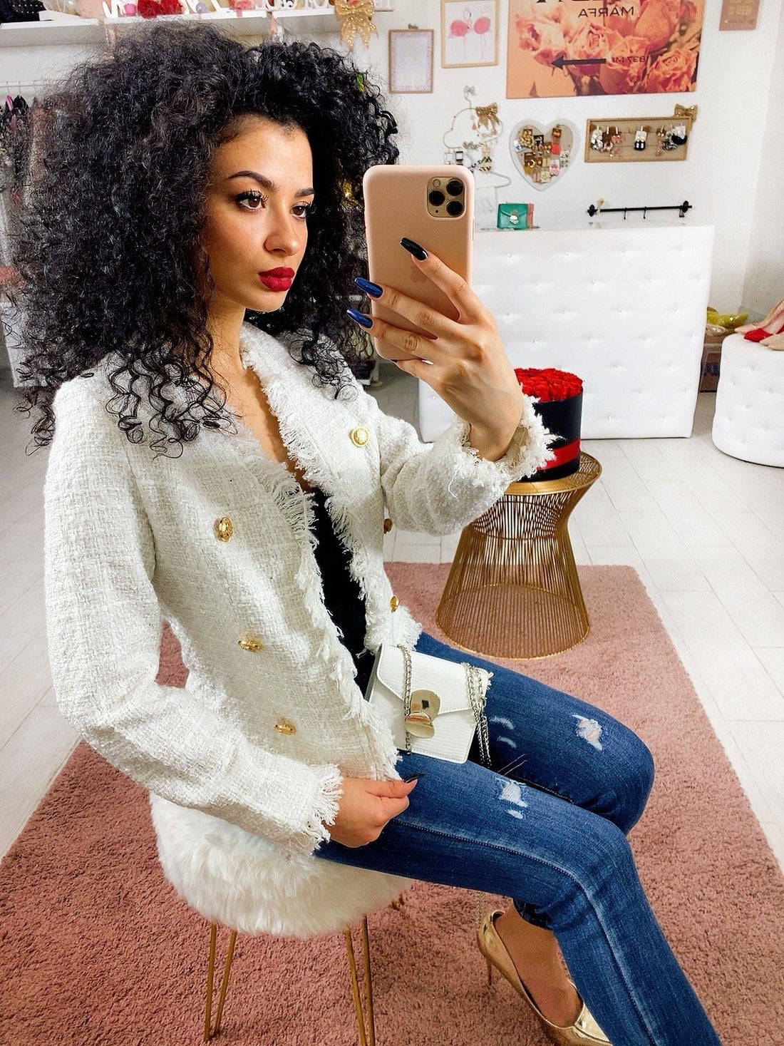 Giacchino con bottoncini oro - R.a. Boutique 