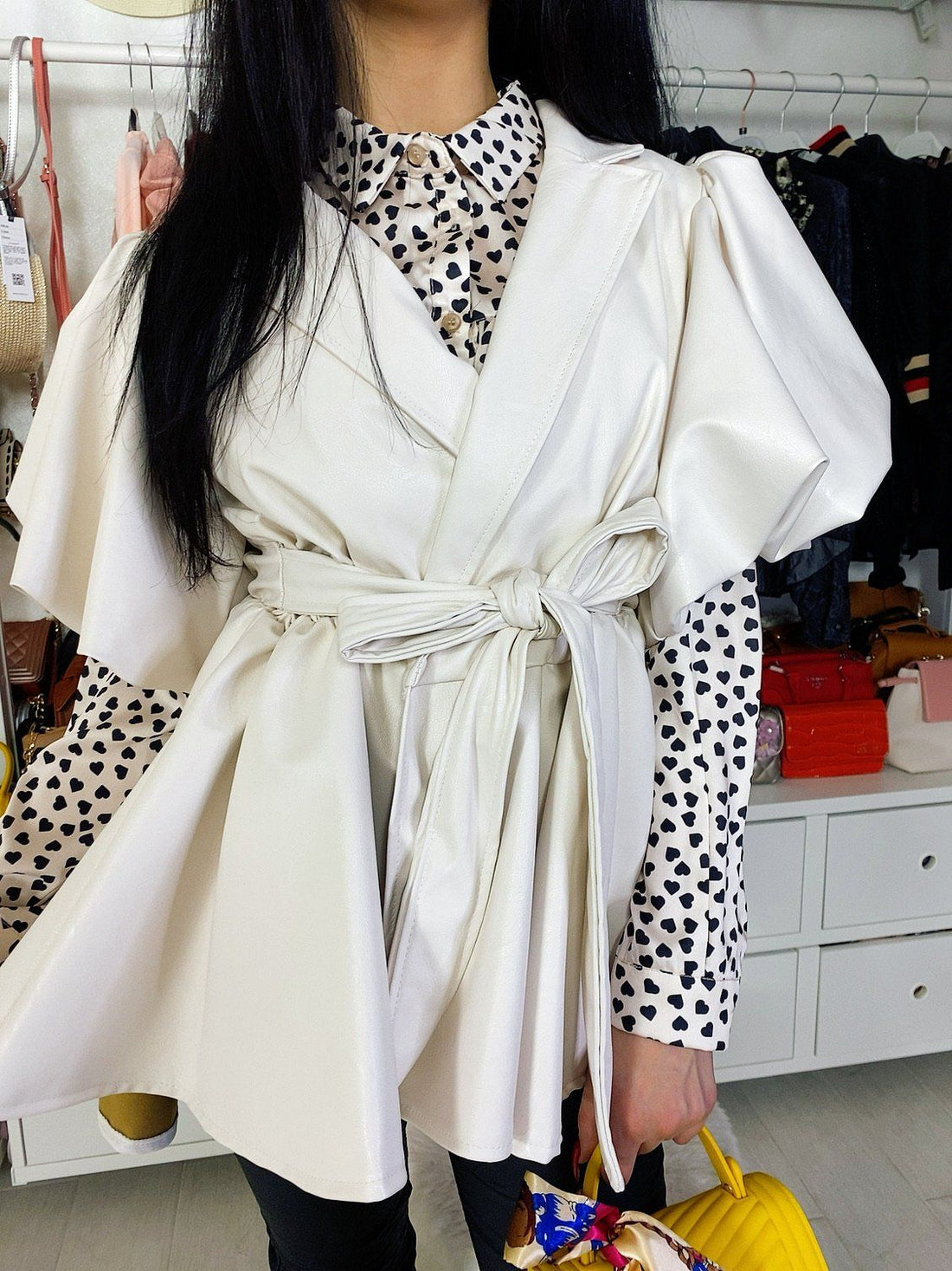 Giacchino in eco-pelle panna - R.a. Boutique 