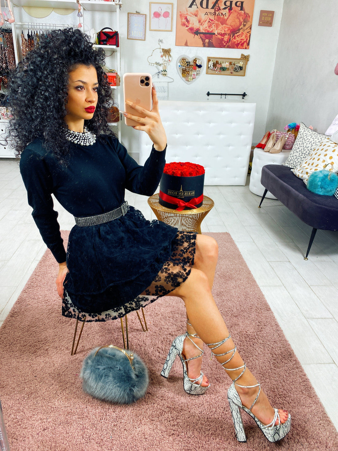 Gonna a balze con fiorellini - R.a. Boutique 