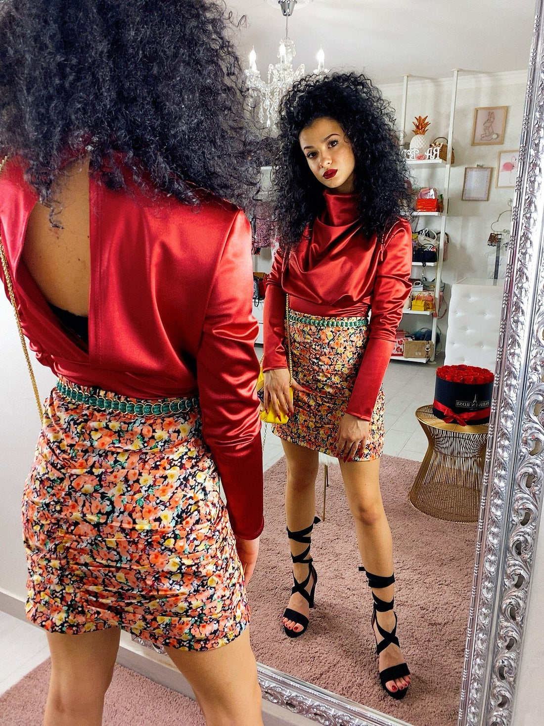 Gonna a fiori arancio - R.a. Boutique 