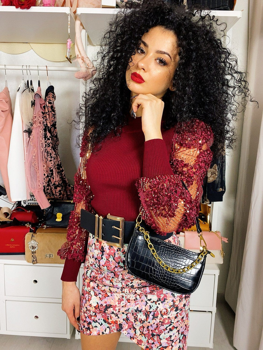 Gonna a fiori elasticizzata - R.a. Boutique 