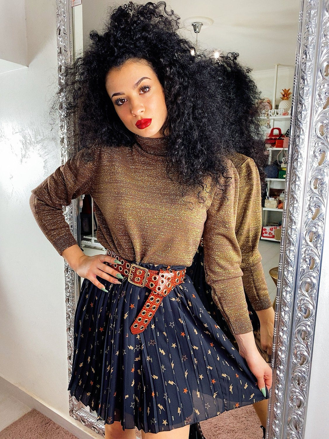 Gonna a pieghine con fulmini - R.a. Boutique 