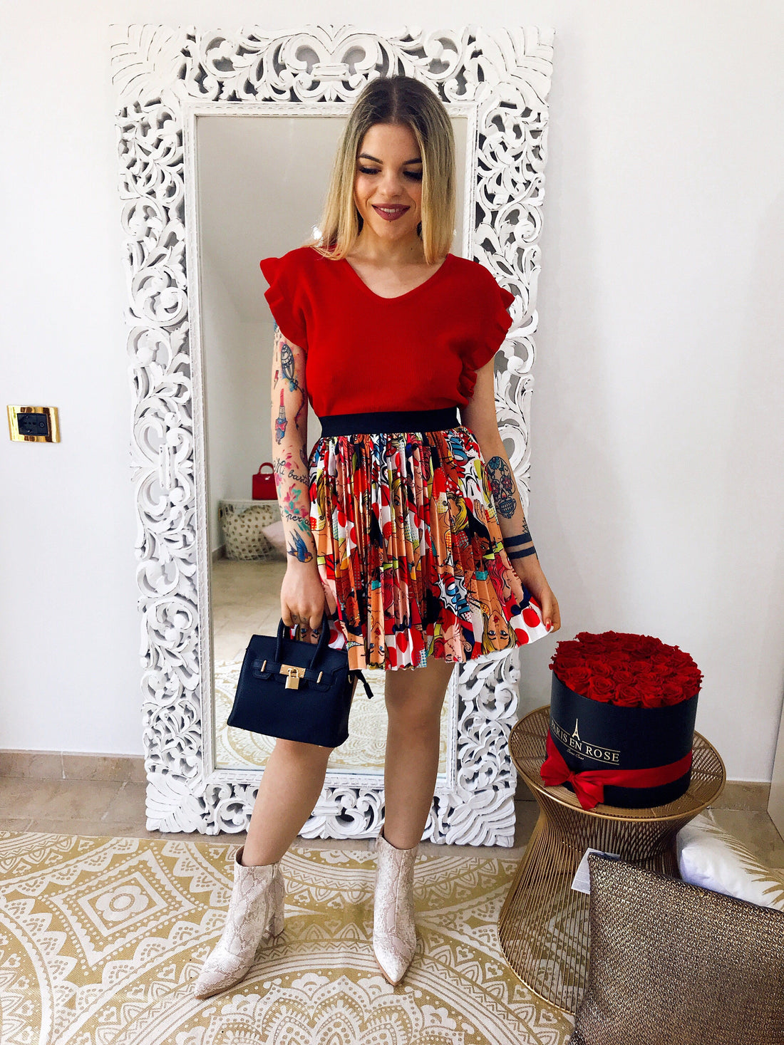 Gonna a pieghine corta cartoon - R.a. Boutique 