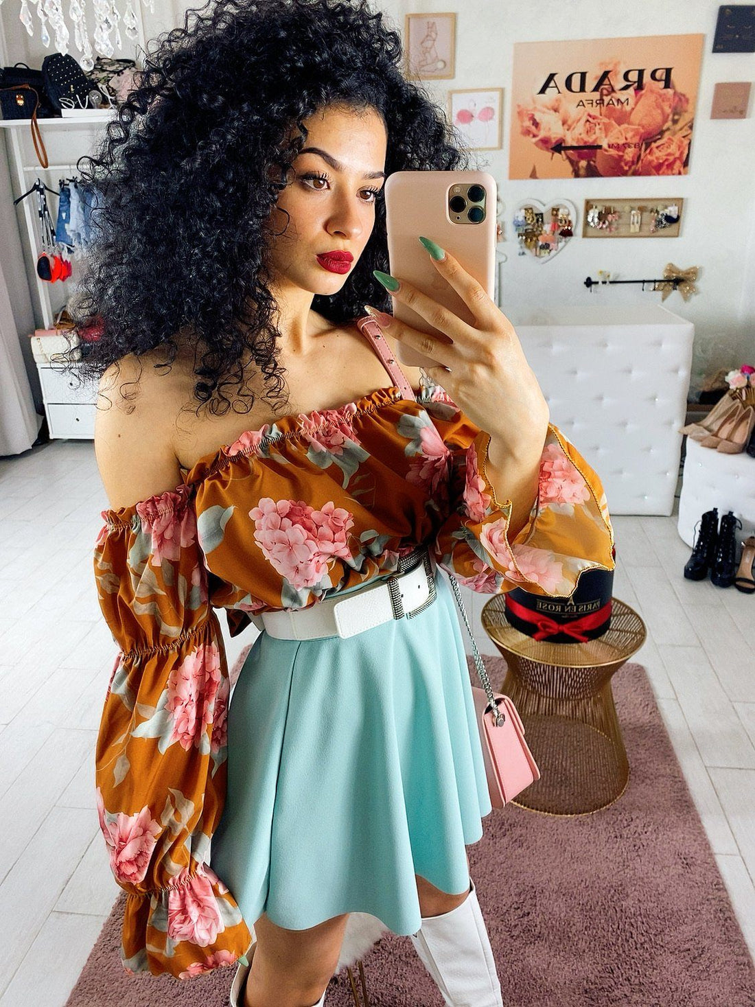 Gonna a ruota verdeacqua - R.a. Boutique 