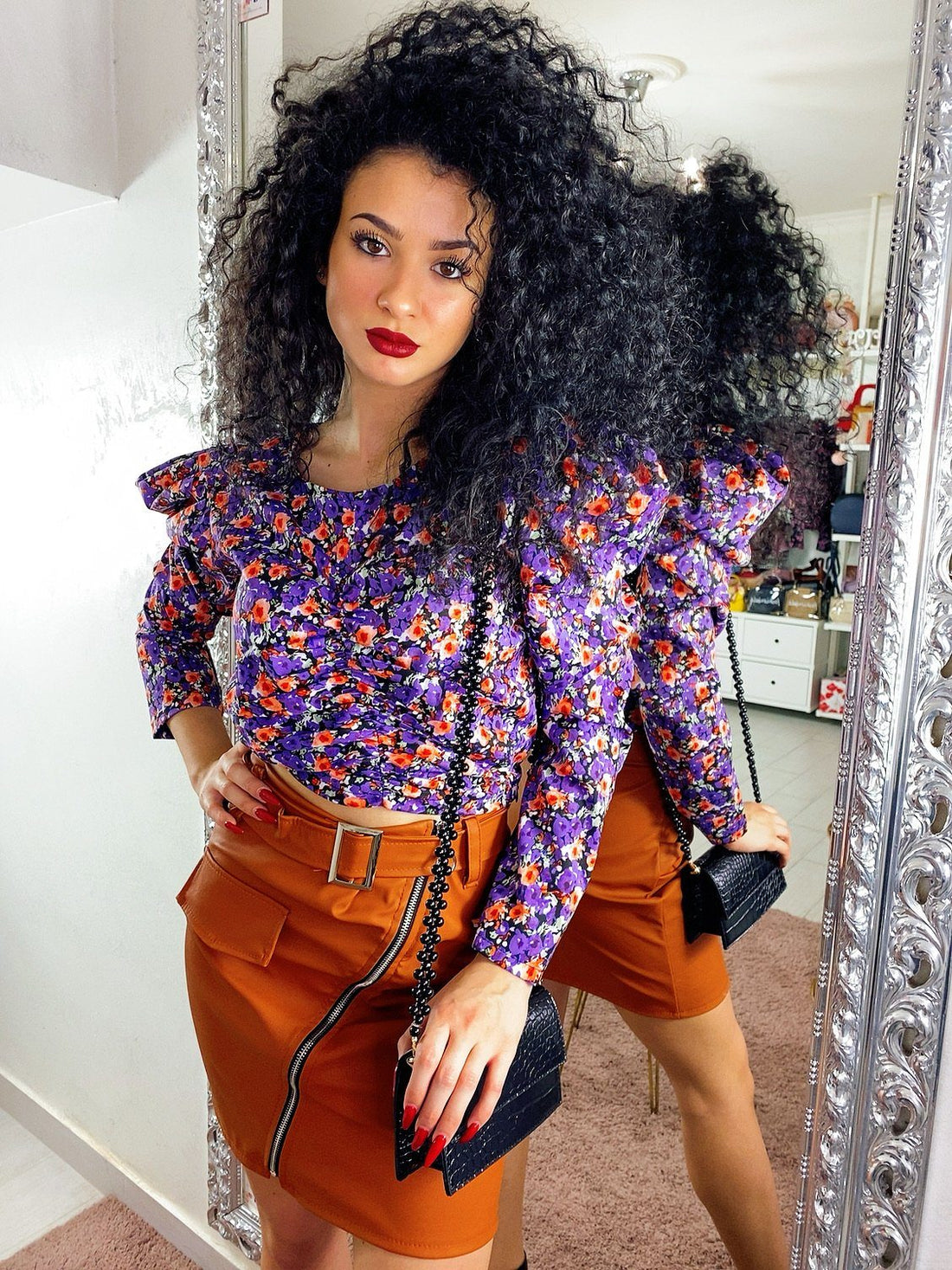 Gonna con cinturino Camel - R.a. Boutique 