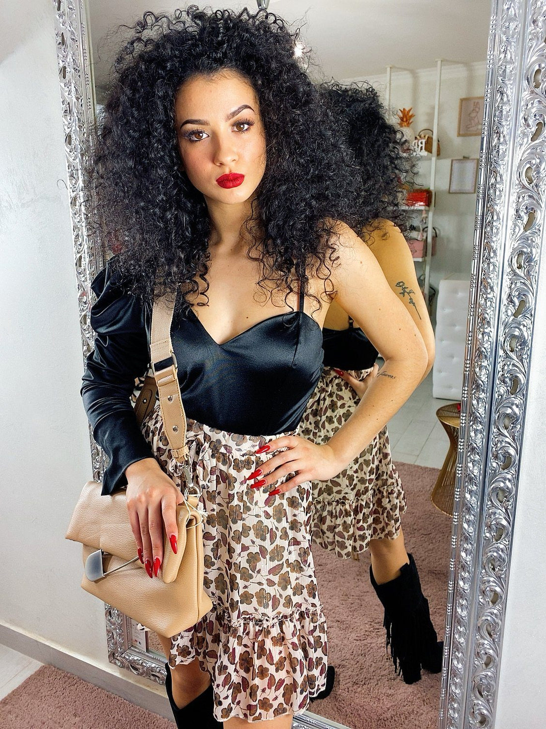 Gonna con ciondolo marrone - R.a. Boutique 