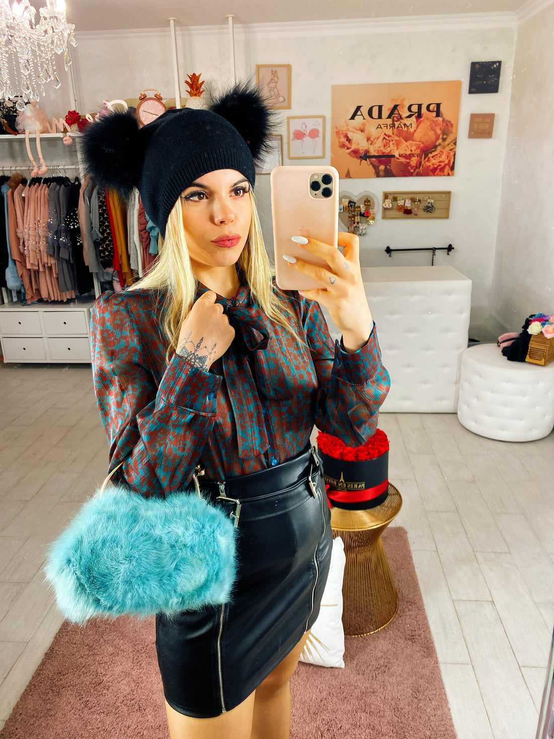 Gonna in ecopelle con zip - R.a. Boutique 