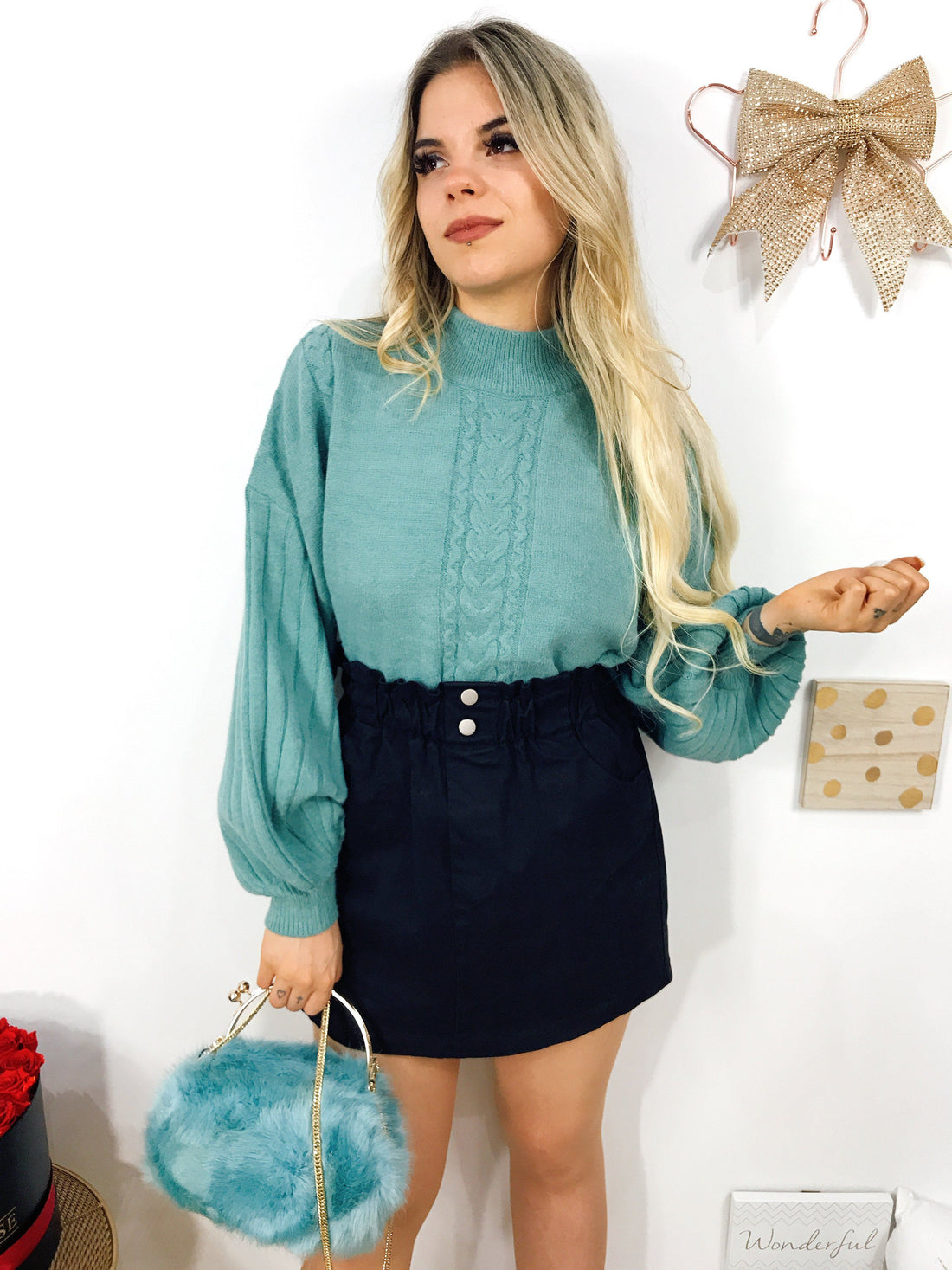 Gonna in jeans con bottoncini - R.a. Boutique 