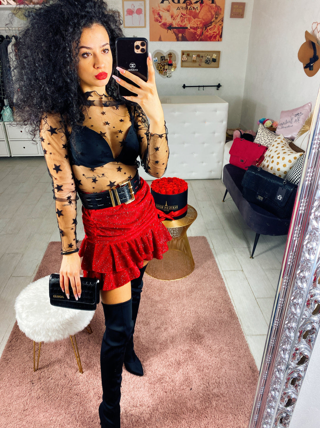 Gonna in velluto con rouge - R.a. Boutique 