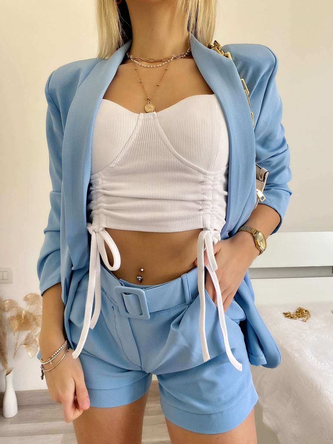 Completo giacca e Short carta da zucchero - R.a. Boutique 