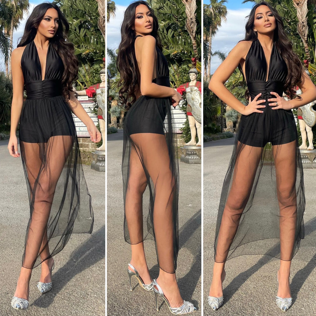 Tutina con gonna in velo - R.a. Boutique 