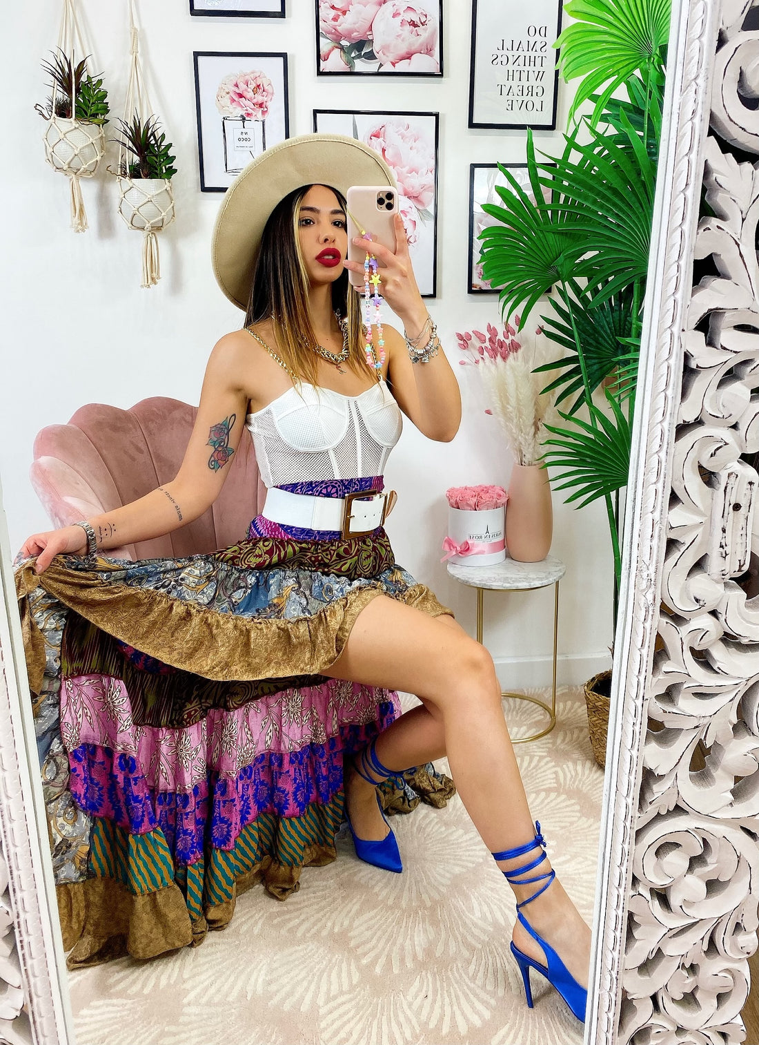 Gonna asimmetrica Camel viola lilla - R.a. Boutique 