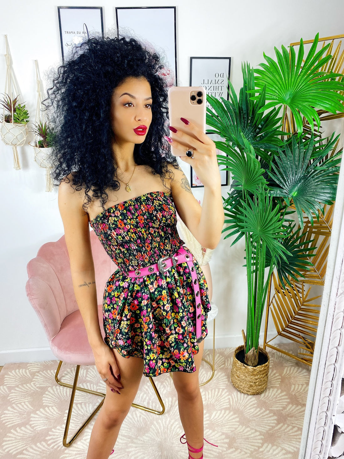 Tutina floreale a fascia - R.a. Boutique 