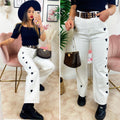 Jeans Bianco con cuori Neri - R.a. Boutique 