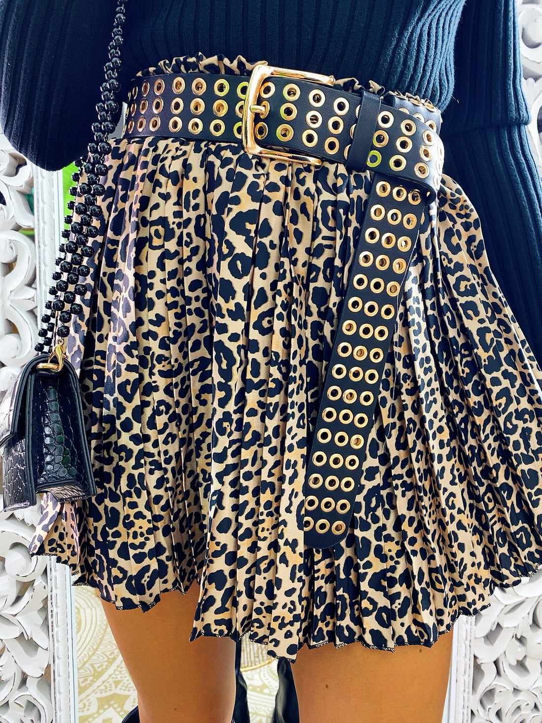 Gonna a pieghine maculata - R.a. Boutique 