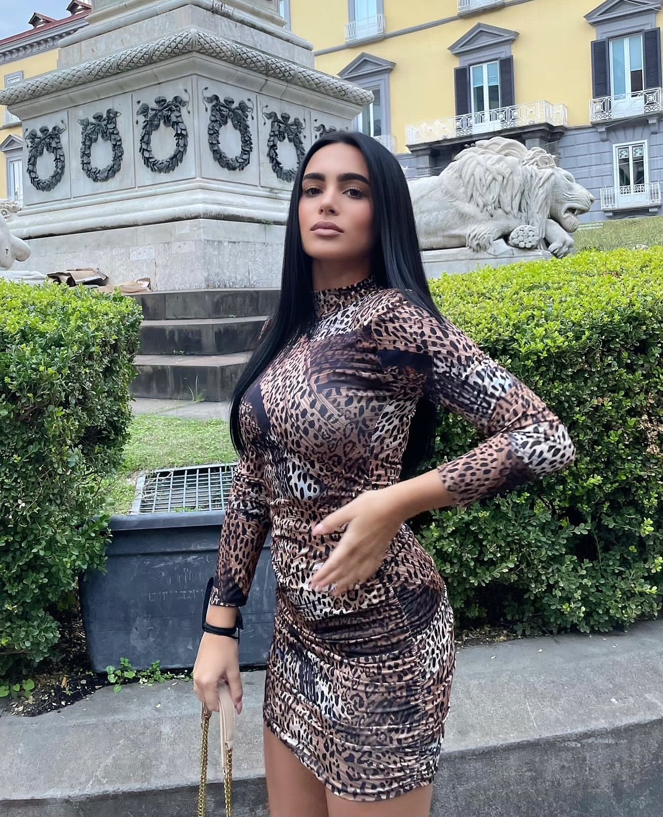 Abito aderente maculato - R.a. Boutique 