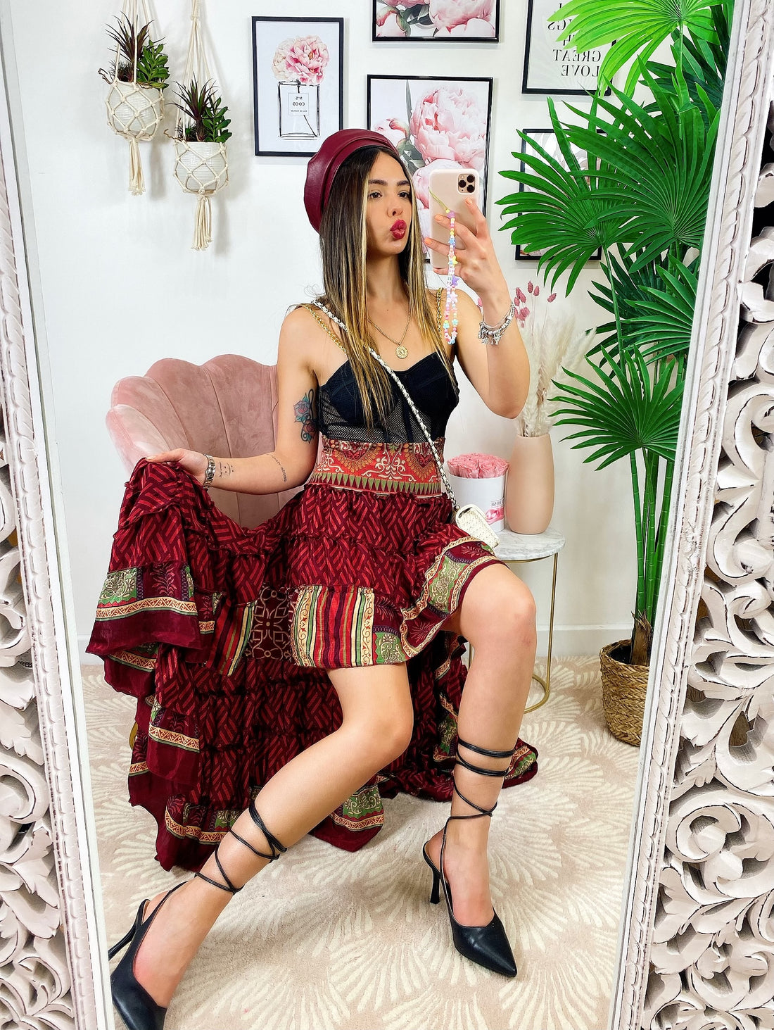 Gonna asimmetrica bordeaux - R.a. Boutique 