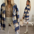 Giacca check nude e blu - R.a. Boutique 