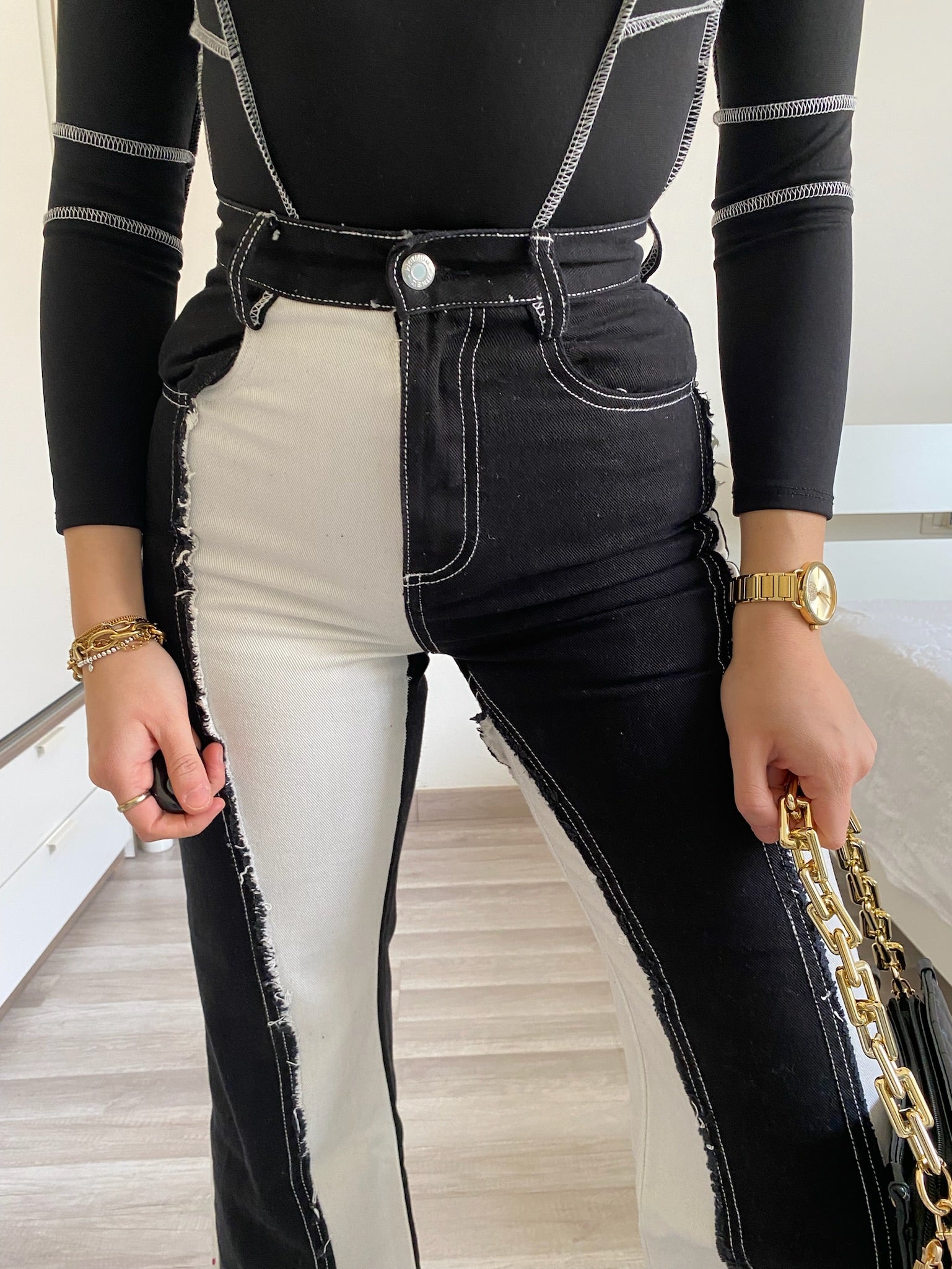 Jeans bianco nero - R.a. Boutique 