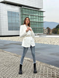 Blazer bianco con cintura - R.a. Boutique 