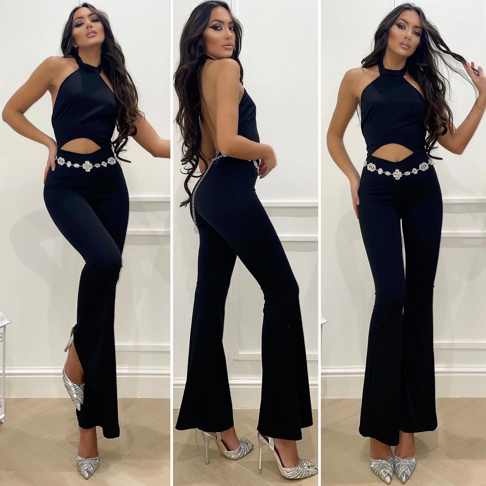 R & N FASHIONS Tuta Lagenlook Donna Con Spalline - Nero Taglia 48, Morbida E Drappeggiata, Perfetta Per L'Estate