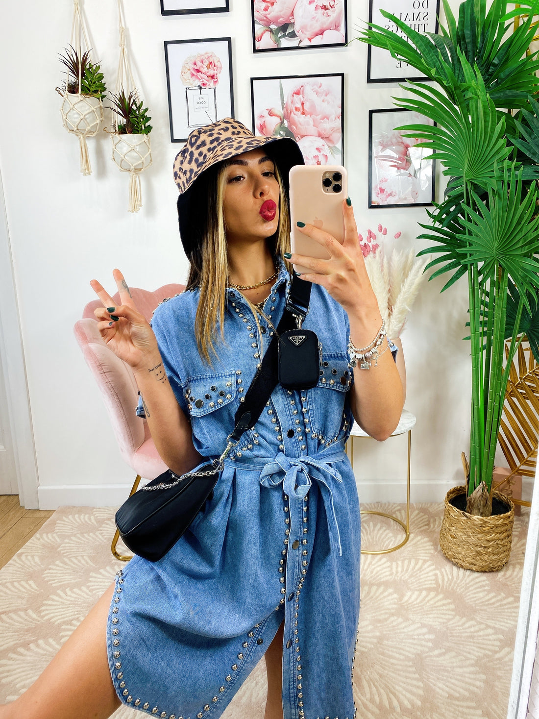 Abito jeans con borchie - R.a. Boutique 