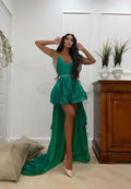 Abito verde con maxi gonna - R.a. Boutique 