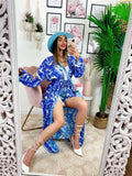 Kimono base floreale Blu - R.a. Boutique 