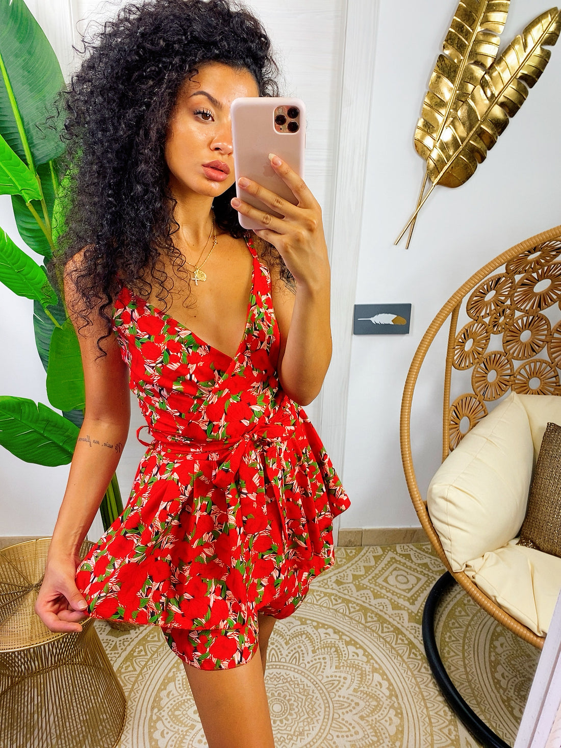 Tutina a fiori rossa - R.a. Boutique 