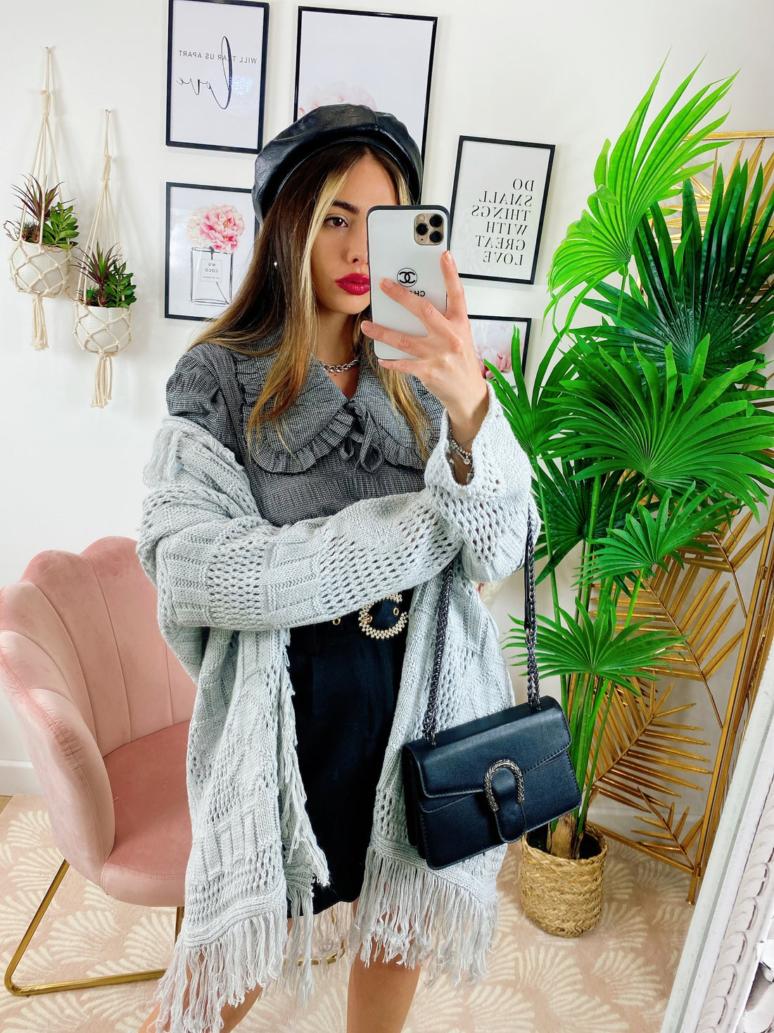 Cardigan sfrangiato ghiaccio - R.a. Boutique 