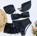 Bikini a fascia con maniche Nero - R.a. Boutique 