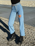 Jeans con strass e cuore - R.a. Boutique 