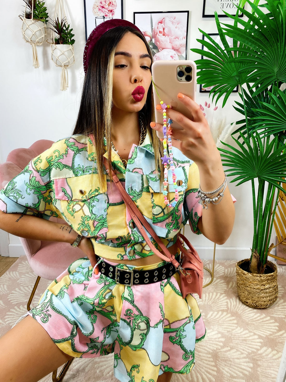 Completo etnico Short e Giacca base Rosa - R.a. Boutique 