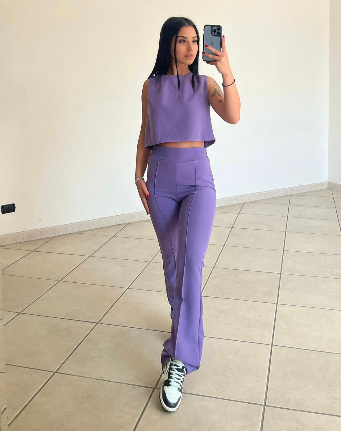 Completo top e pantalone lilla - R.a. Boutique 