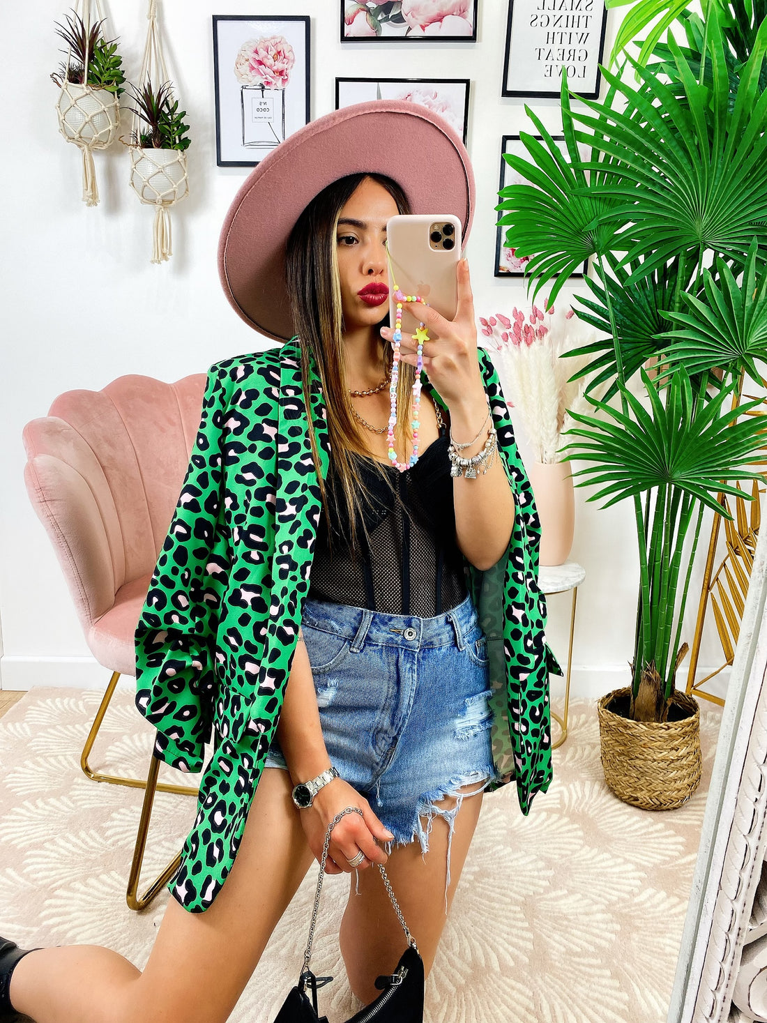 Giacca maculato verde - R.a. Boutique 