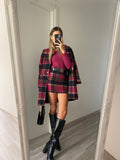 Cappotto check fucsia nero - R.a. Boutique 