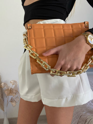 Pochette a quadri orange - R.a. Boutique 