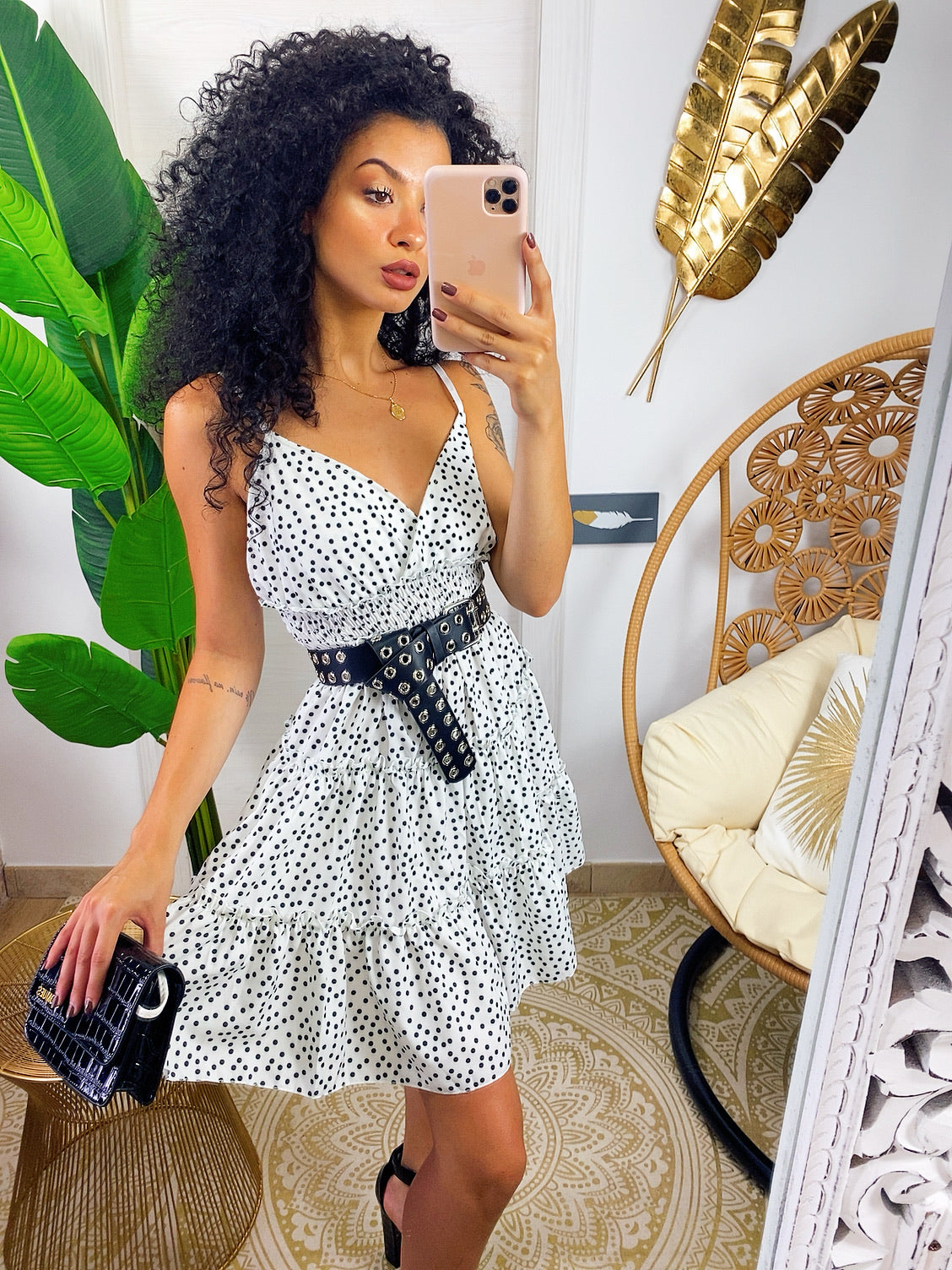 Abito a fascia con gonna in tulle nero