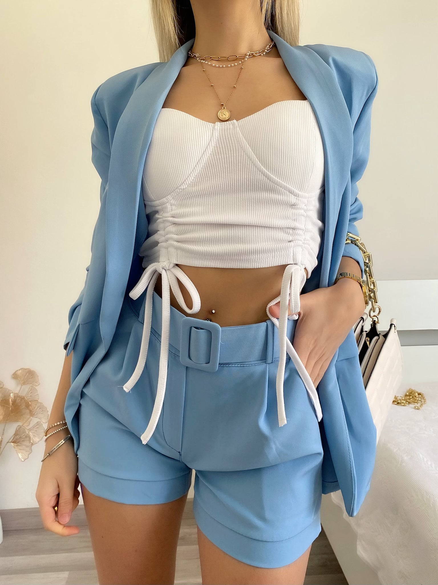 Completo giacca e Short carta da zucchero - R.a. Boutique 