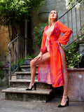 Kimono arancio con cintura - R.a. Boutique 