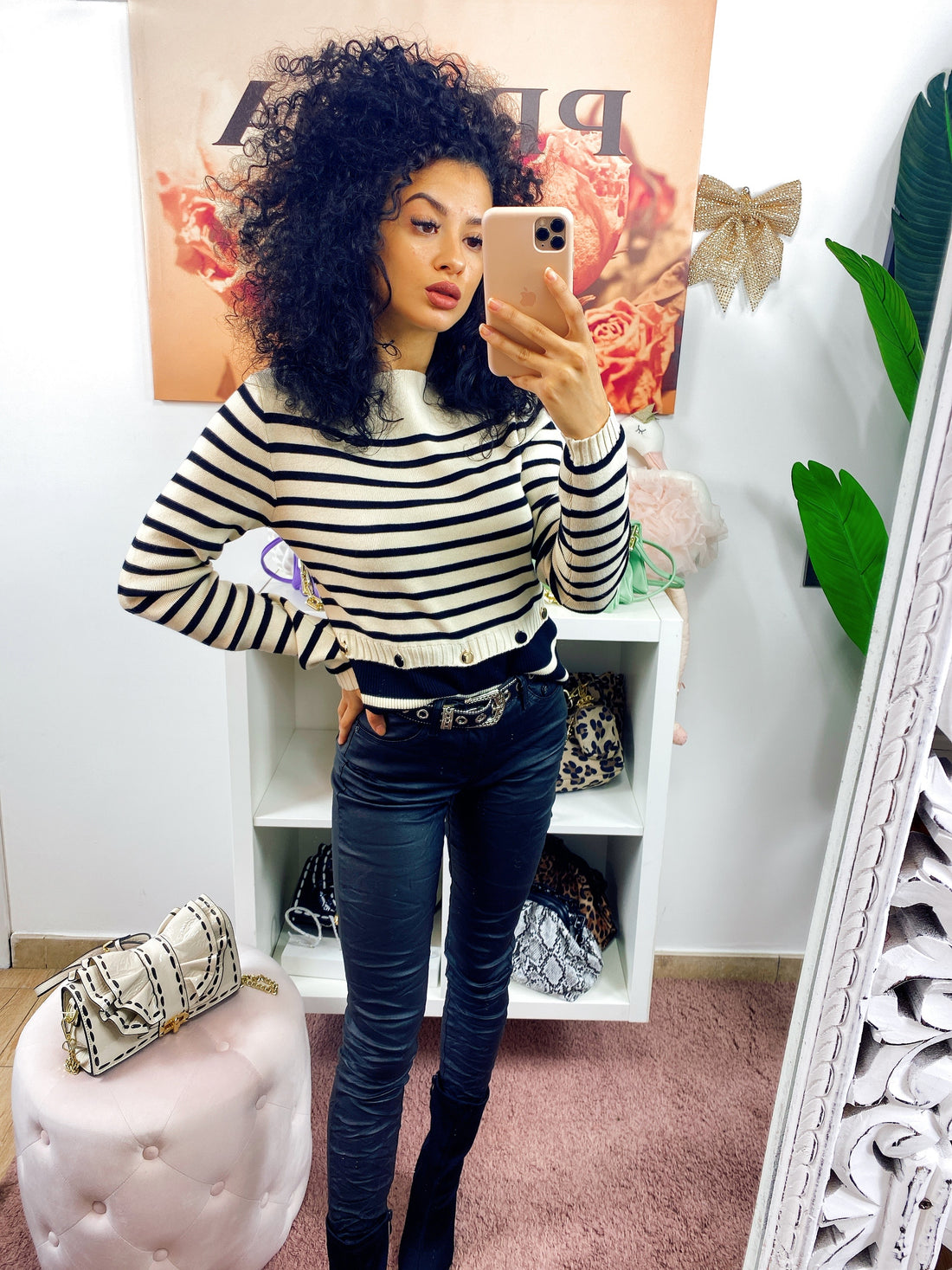 Maglioncino a righe con bottoncini - R.a. Boutique 