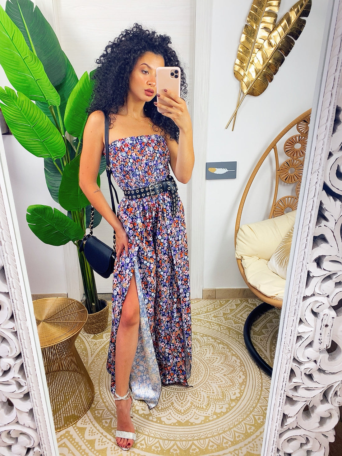 Tuta a fascia floreale con spacchi - R.a. Boutique 