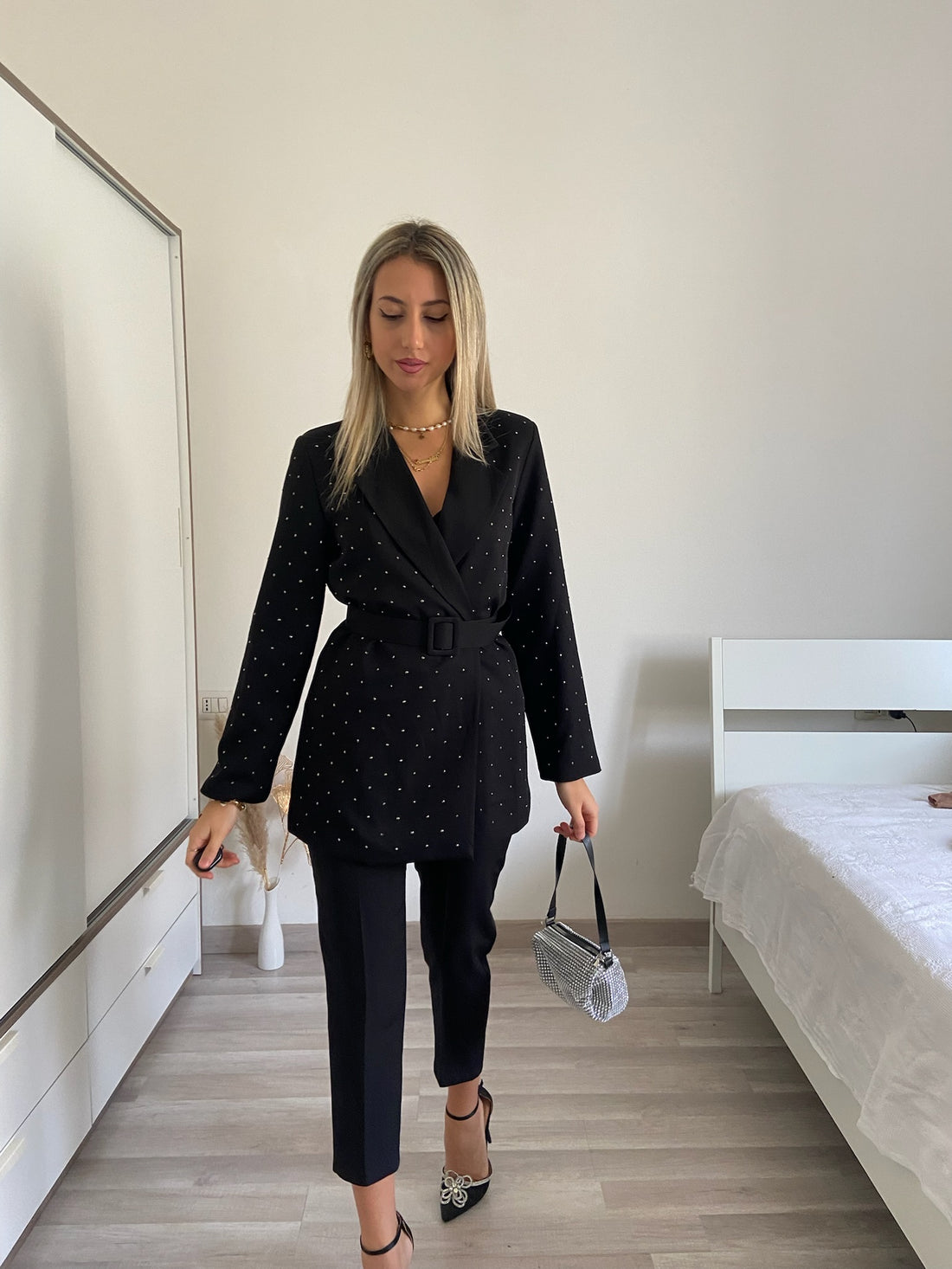 Giacca con strass nera - R.a. Boutique 