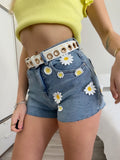 Short con margherite - R.a. Boutique 